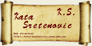 Kata Sretenović vizit kartica